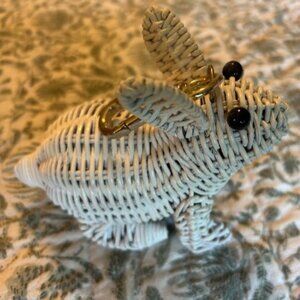 Wicker Darling bunny bag charm and stegasaurus coin purse